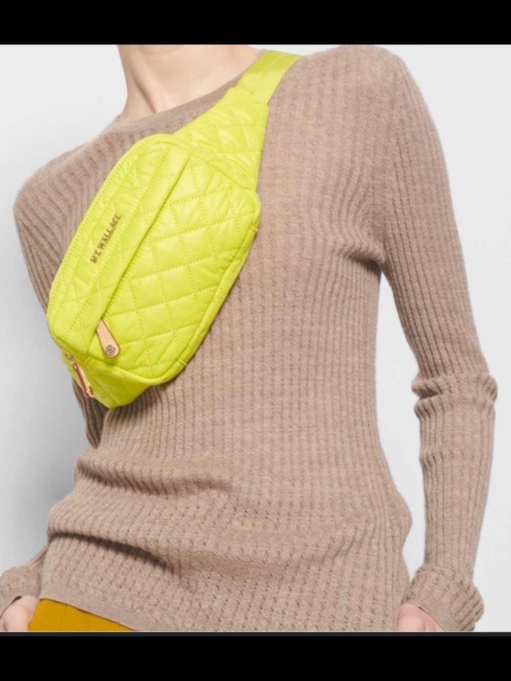 MZ Wallace Neon Yellow Quilted Belt Bag
